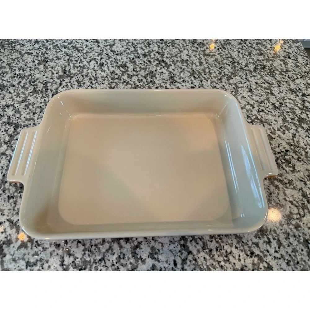 Le Creuset Flame Orange Ombre Rectangular Baking Dish 10x23 Stoneware Heritage